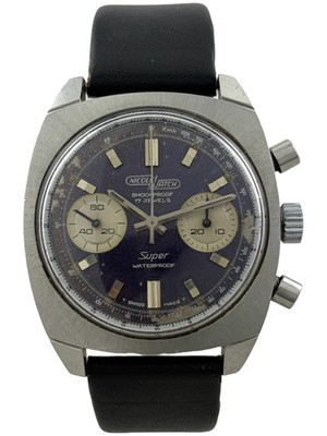 Taucher Nicolet Watch Handaufzug Herren Chronograph Valjoux 7733, funktioniert