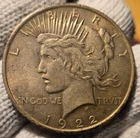 1922 LIBERTY PEACE SILVER DOLLAR COIN 90% SILVER XF