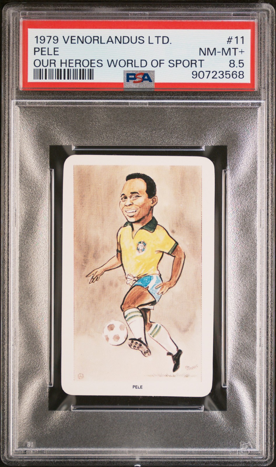 1979 VENORLANDUS LTD. OUR HEROES WORLD OF SPORT #11 PELE PSA 8.5