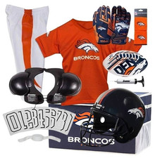 Denver Broncos Kids NFL 13pc Deluxe Football Uniform Set, Medium