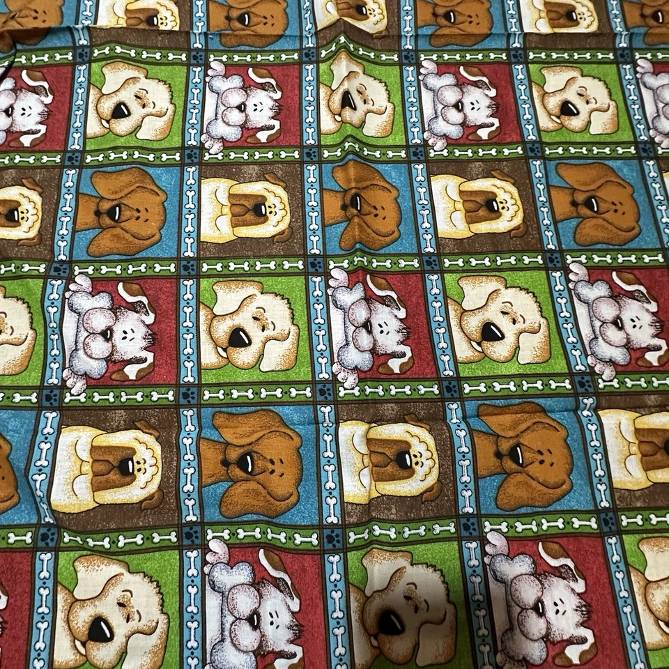 1 Sweet 2009 "Puppyville" Cotton Quilting Crafting Sewing Fabric Panel 22x42 T3 - Image 2 of 4