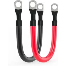 4 AWG Battery Cable Gauge Pure Copper Inverter Cables with 3/8 in Lugs Both 9in
