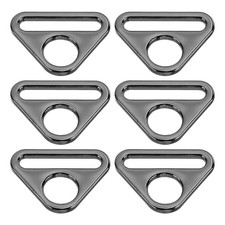 6Pcs 0.75 Inch Triangle Buckle Adjuster D Ring Triangle Buckles Light Black