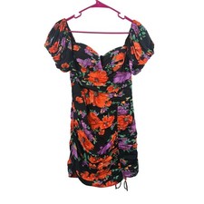 ASTR The Label Dress SZ Small NEW Sylvie Floral Ruched Mini Puff Sleeve NWOT