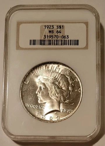 NGC 1923 Peace Silver Dollar MS64 OH Toning (B)*