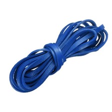 Flat Leather Cord 3.3 Yard 5mm Leather String Strips for DIY Crafts Blue,