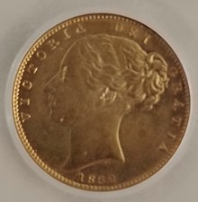 STERLINA ORO VITTORIA 1852 L STEMMA - GOLD SOVEREIGN SHIELD - CGS 65