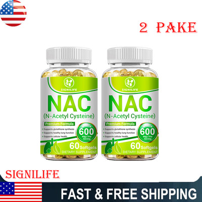 2Pack NAC N-Acetyl L-Cysteine 60 Capsules Max Strength Vegan Supplement