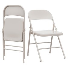 2 Pack Heavy Duty Steel Folding Chairs, 350 lb Capacity Metal Chairs