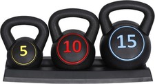 LEMY 3/4-Piece Kettlebell Strength Training Set, Fitness Equipment Exercise W...