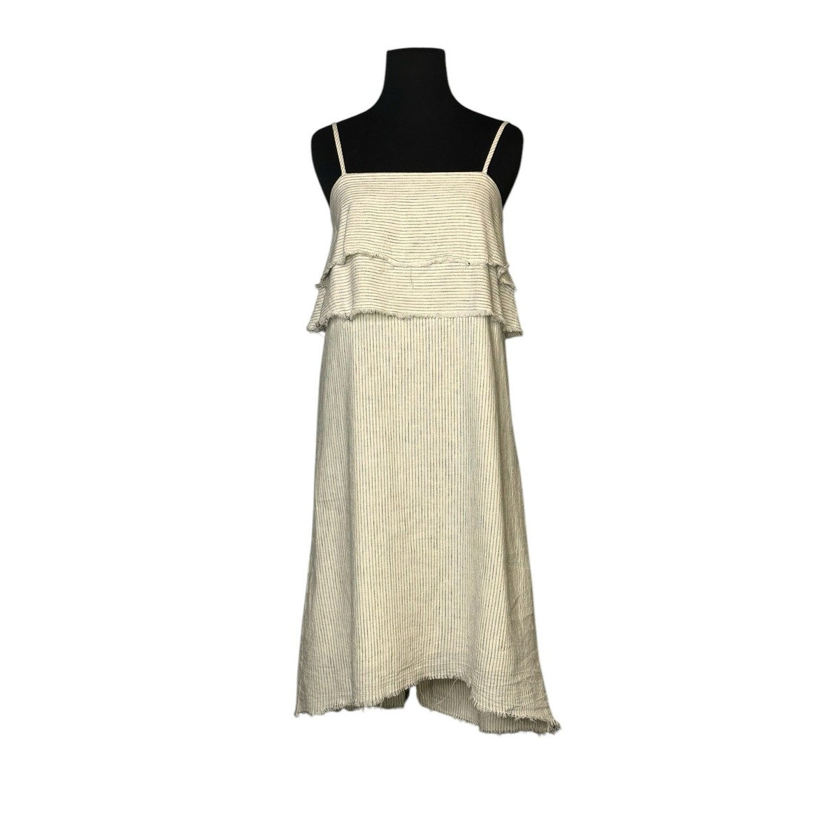 white christmas dresses Cream Pinstripe Cedar Midi Dress main image 1