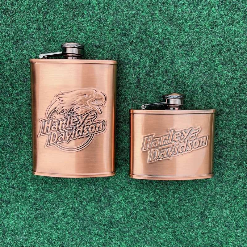 Harley-Davidson Eagle Flask Set, Set of Two 7 oz. & 4 oz. - Stainless Steel