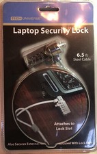 Tech Universe Laptop Security Lock with 6.5 ft Steel Cable. New.