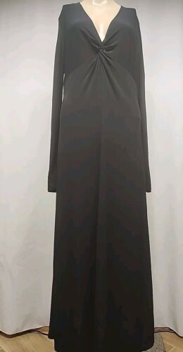 Michael Michael Kors Women's Black Jersey Midi Length Dress Long Sleeve Size 12 - Picture 4 of 8