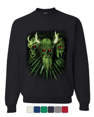 Zombie Warrior Skulls Sweatshirt Viking Samurai Gladiator Undead Sweater