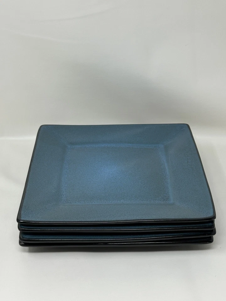 Gibson Elite Kiesling Turquoise Square Salad Plates 8 1/2 Inch Set Of 4 - Image 3 of 4