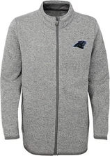 NFL Carolina Panthers Outerstuff Boys Fleece Full Zip Jacket Medium(10/12) Grey 