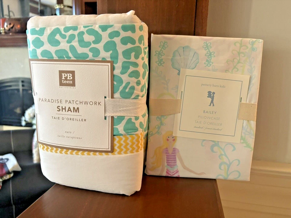 Pottery Barn Princess pillowcase + Beach holiday sham Ariel Disney Pink SET 2 h - Image 2 of 4