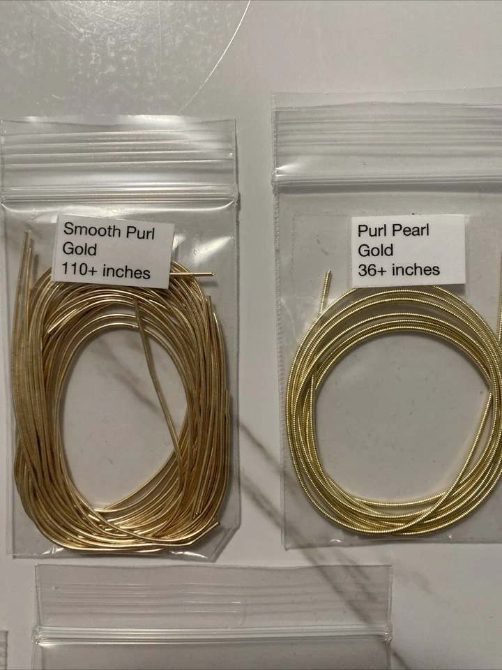 Purl Pearl Gold work For Needlepoint Embroidery Threads Lot of 8 - Image 3 of 4