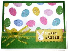 EASTER EGG With Bow Holiday Greeting Card - Handmade A7 Size SALE