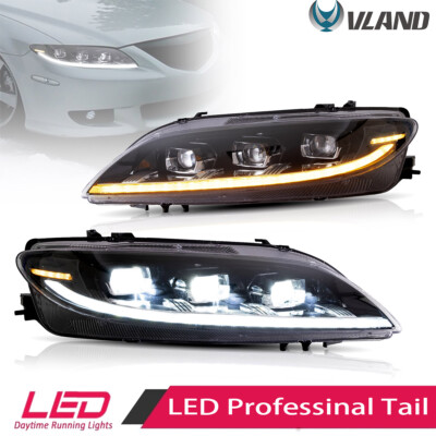Sleek Projector Headlights LED Daytime Running Lights For Mazda 6 03-08 Assembly
