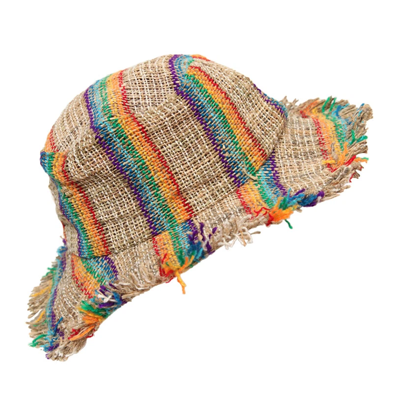 Striped Hemp Sun Hat Hippy Beach Hat
Opens in a new window or tab