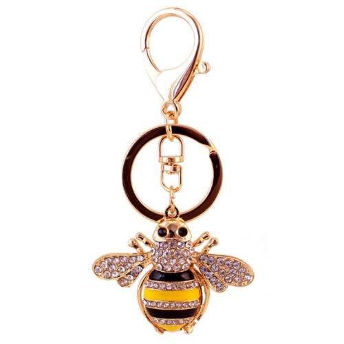 Bee Insect Crystal Rhinestone Keyring Keychain Car Handbag Bag Key Chain Ring - Picture 1 of 3
