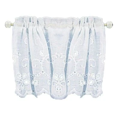 BARBARA O'BRIEN MINIATURES Melody Jane Puppenhaus weiß Broderianglaise Cafe Netz Vorhang Fenster Zubehör