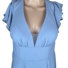 Azazle A10 Powder Blue Bridesmaid Dress full length worn once wedding guest 