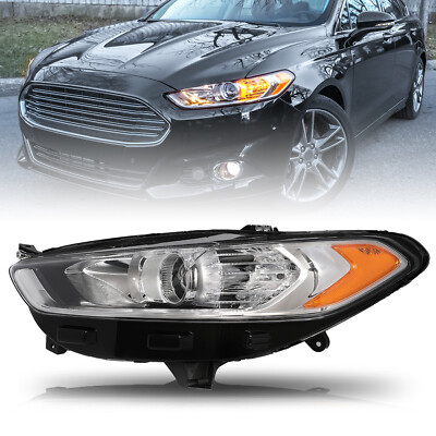 Halogen Left Driver Side Headlight Lamp For 2013 2014 2015 2016 Ford Fusion