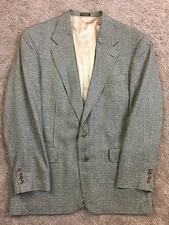 Oscar de La Renta Silk Wool Houndstooth Sport Coat two button 42 R Brown 