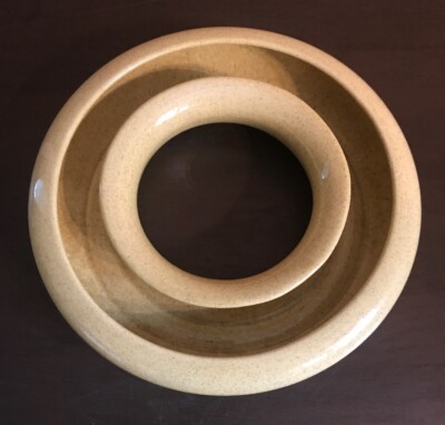 Vintage Red Wing Pottery Speckled Yellow Ring Vase Planter 448