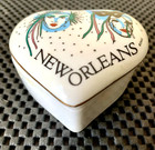 NEW ORLEANS HEART SHAPE TWO PIECE PILL BOX MARDI GRAS MASKS TOURIST SOUVENIR — photo 2