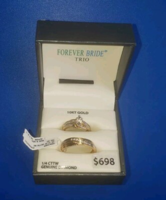 Solid Yellow Gold 10k Forever Engage/Wedding 1/4 CTTW