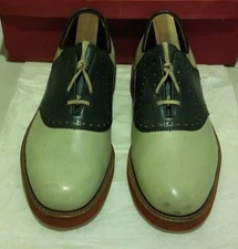 New Private Label saddle #585 7 D navy/taupe (1829)