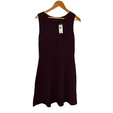 NEW LAUREN RALPH LAUREN Sleeveless Plum Marsala Knit Midi Dress With Liner L