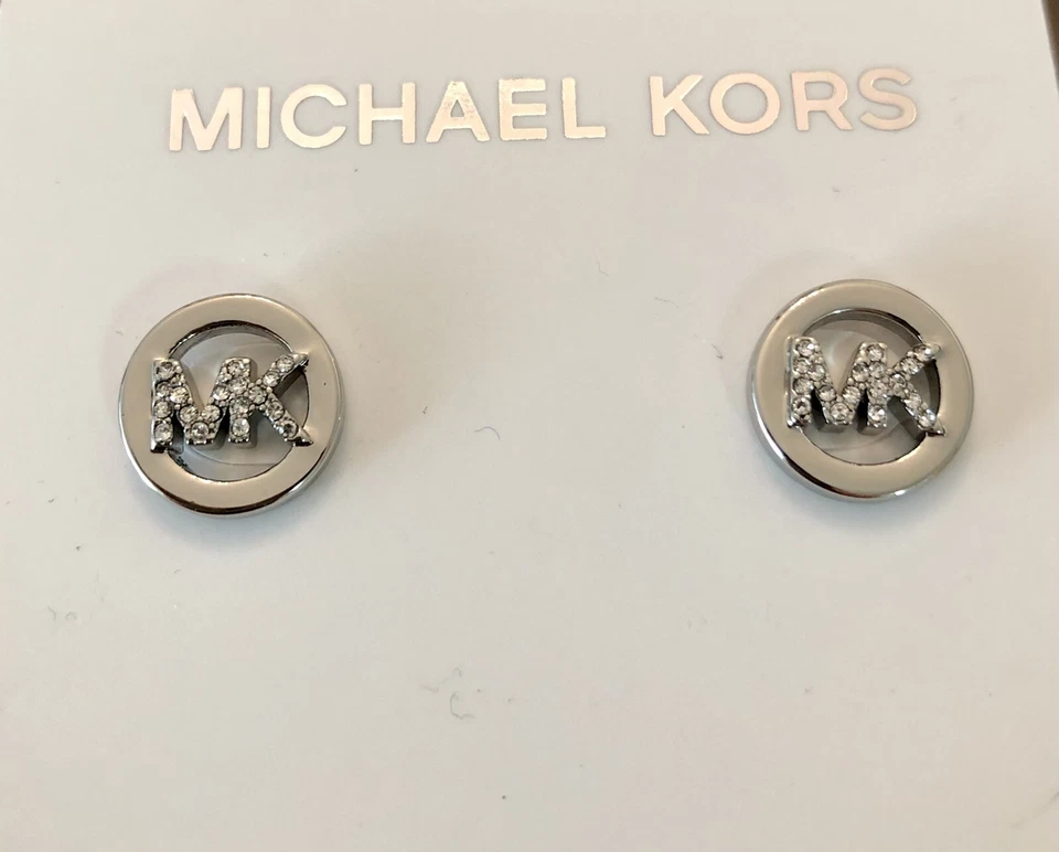 Pendientes Michael Lord Cristal Logo Tono Plata Foto 3 de 4