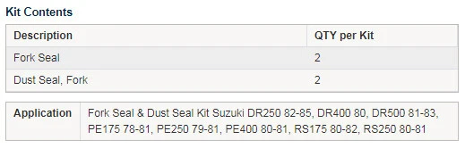 Kit de sellado de aceite y polvo de horquilla 36x48 para Suzuki DR500 81-83 Foto 4 de 4
