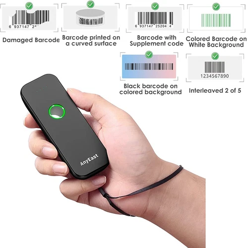 Mini 2D Wireless Barcode Scanner Bluetooth 2.4G USB 1D QR Code Barcode Leser - Afbeelding 1 van 12