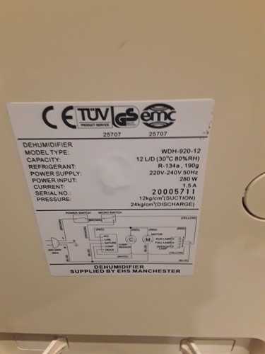 Widetech Dehumidifier Model WDH-920-12 - Picture 6 of 8