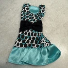 VTG Mattel Doll Clothing Barbie 1993 Fashion Pack Leopard Blue Black Print Dress