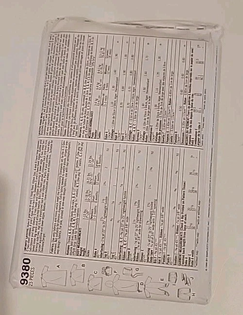 Simplicity 9380 Infant Layette Pattern 10 Piece Wardrobe Sz NB-L Uncut - Image 2 of 2