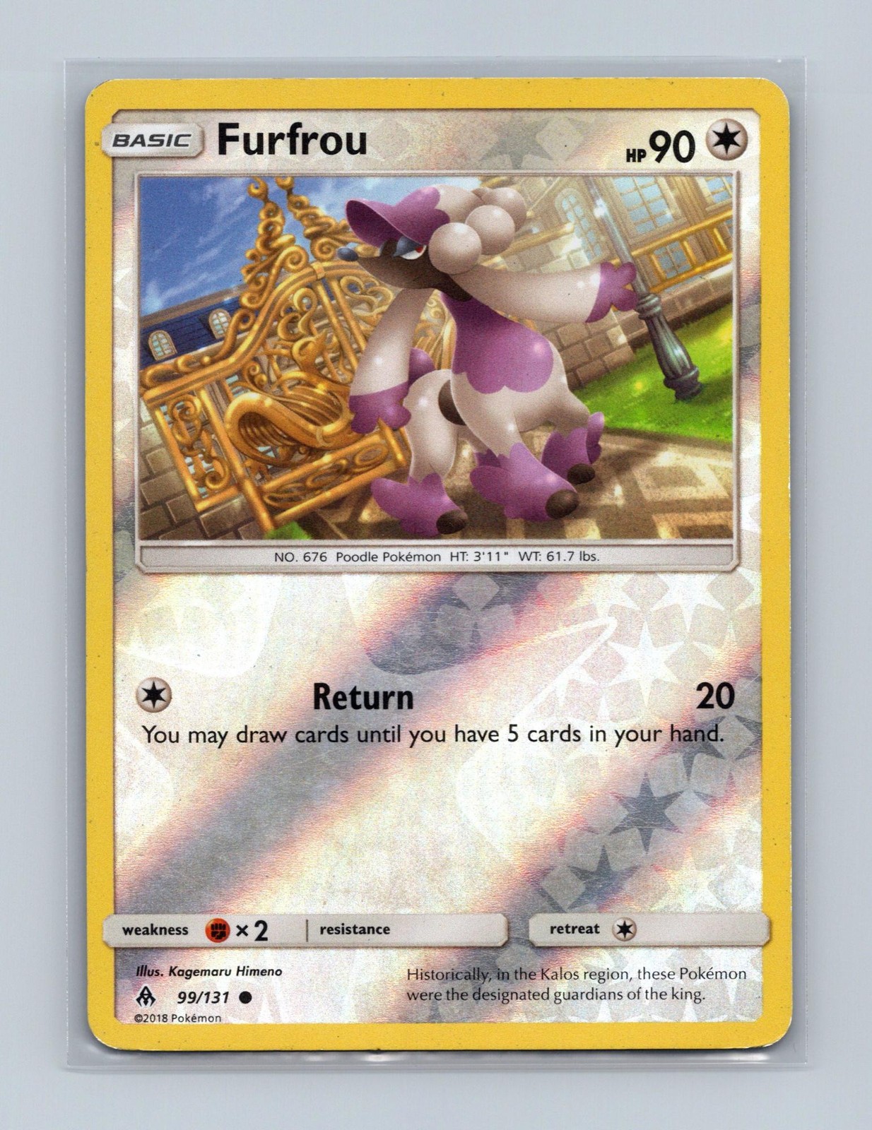 Furfrou 99/131 Common Forbidden Light Pokemon Reverse Holo Lightly Played