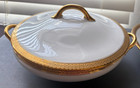 set 3 Limoges Serving pieces White Gold encrusted -Serving Bowls, x-lg Platter — photo 9