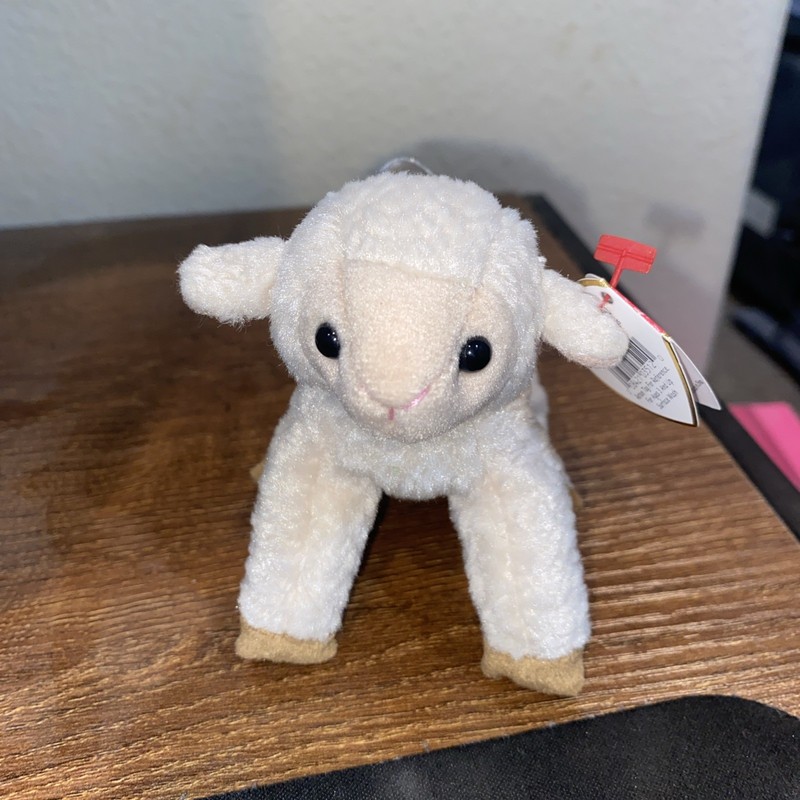 TY Basket Beanies EWEY the Lamb (4 inch) Ty Beanie Baby Easter Stuffed Toy