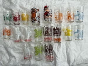 1950s Juice Glasses, Davy Crockett, Pepsi Rocky & Dudley Do-Right, Swanky Swigs