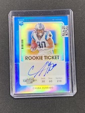2021 Panini Contenders Optic Rookie Auto Chuba Hubbard Teal Prizm