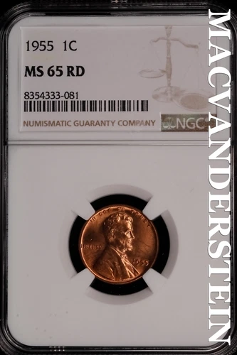 1955 Lincoln Wheat Cent- NGC-MS65 RD Gem Brilliant Uncirculated Luster #SLM330
