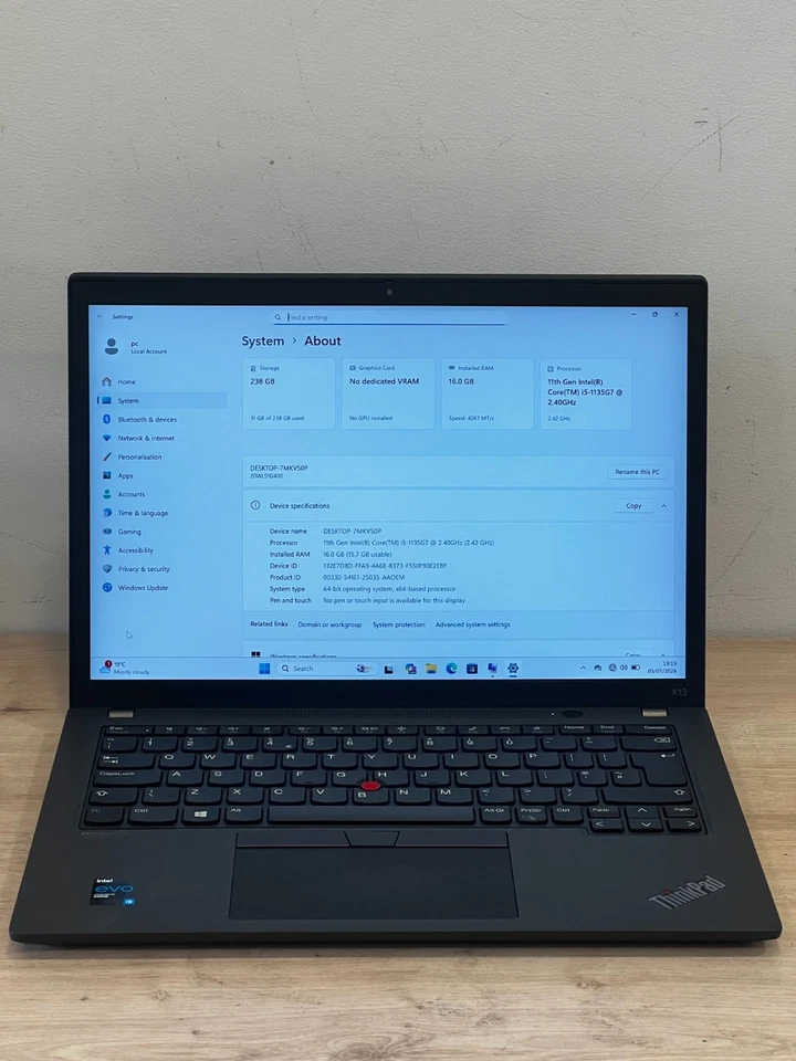 Lenovo ThinkPad X13 G2 · i5-1135G7 · 16GB · 256GB, photo 3 of 5