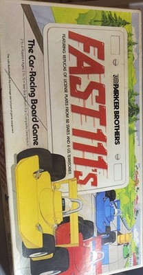 Vintage Brettspiel Fast 111s Autorennen Spiel komplett verpackt selten Parker Brothers 